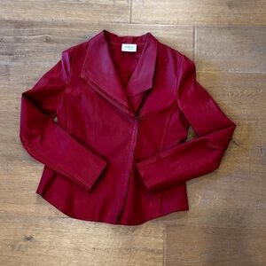 Akris Punto - Asymmetrical Red Lamb Nappa Leather Jacket - 10